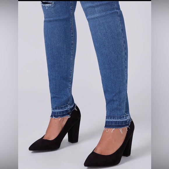 LB Jean Skinny Power Pocket Super Stretch Deconstructed & Released Hem - Picture 5 of 7